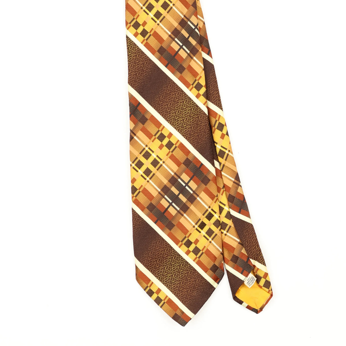 Front Front Detail of Vintage 1970's Damon Plaids & Checks Patterned Tie