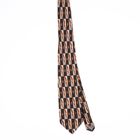 Front Front of Vintage 1990's Robert Talbott Geometric Patterned Tie