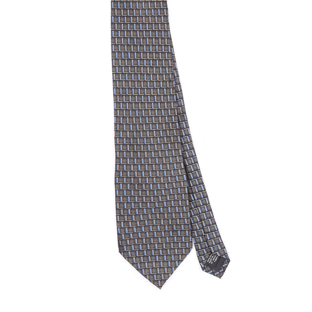 Front Front Detail of Vintage Bill Blass Geometric Patterned Tie