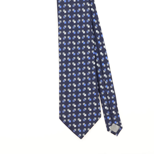 Front Detail of Vintage 1990's Cerruti 1881 Geometric Patterned Tie