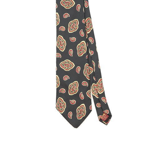 Front Front Detail of Vintage 1990's Paisley Patterned Tie