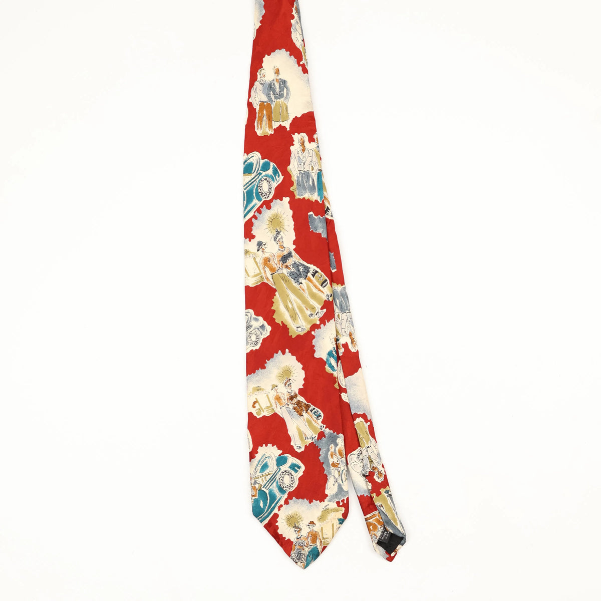 Front Front of Vintage 1990's Tom James Sketches Abstract Patterned Tie