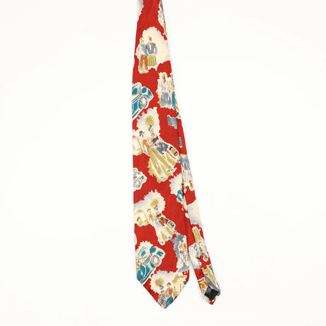 Front Front of Vintage 1990's Tom James Sketches Abstract Patterned Tie