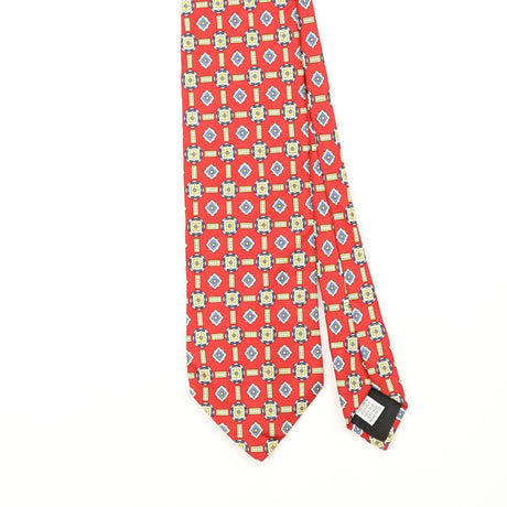Front Detail of Vintage 1990's Geometric Patterned Tie