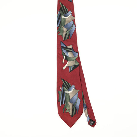 Front Front of Vintage 1990's U.S. Polo Assn. Abstract Patterned Tie