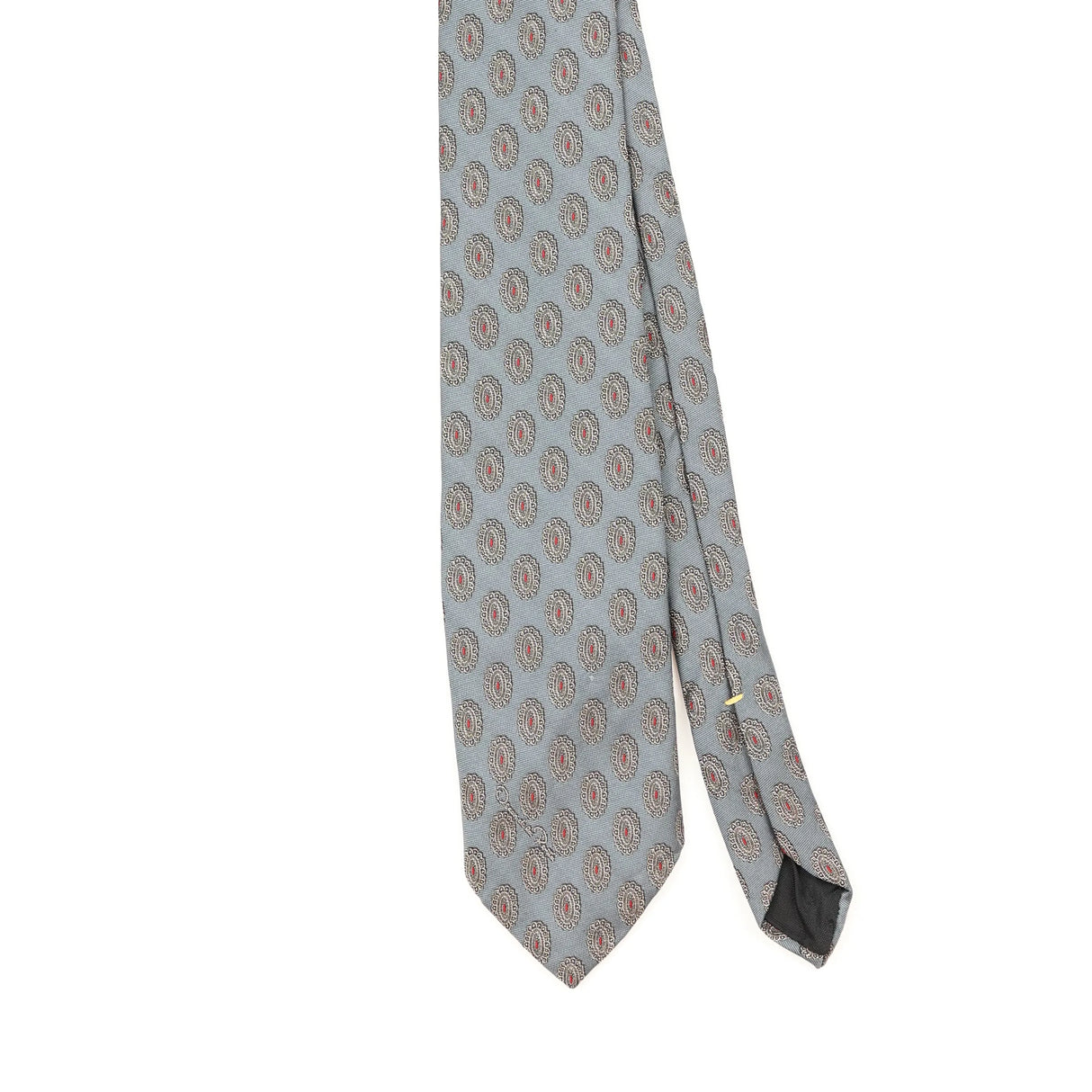 Front Front Detail of Vintage 1990's Oscar De La Renta Geometric Patterned Tie