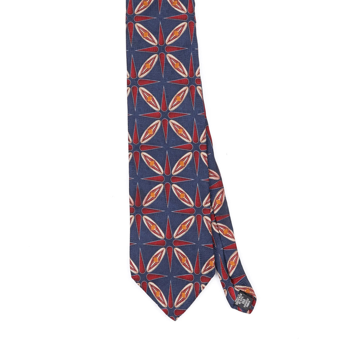 Front Front Detail of Vintage Bill Blass Geometric Patterned Tie