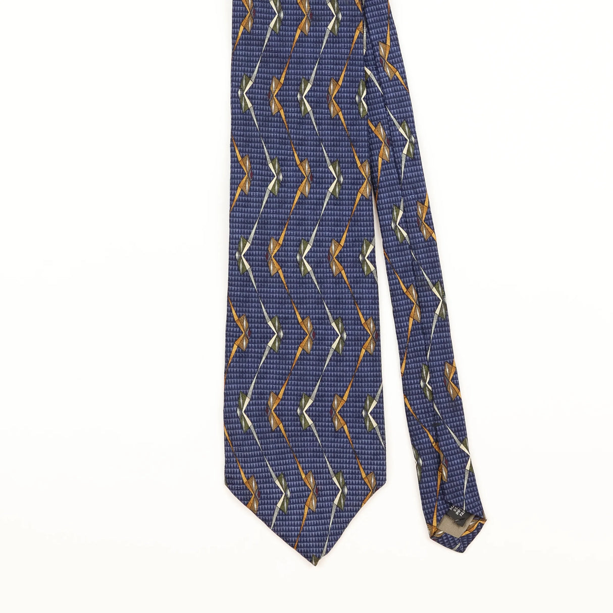 Front Detail of Vintage 1990's Geometric Patterned Tie