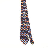 Front of Vintage Stonehenge Fish Animal Print Patterned Tie