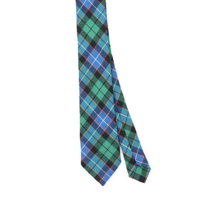 Front Front Detail of Vintage 1990's Tartan Plaids & Checks Patterned Tie