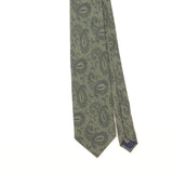 Front Detail of Vintage 1990's Krizia Uomo Paisley Patterned Tie