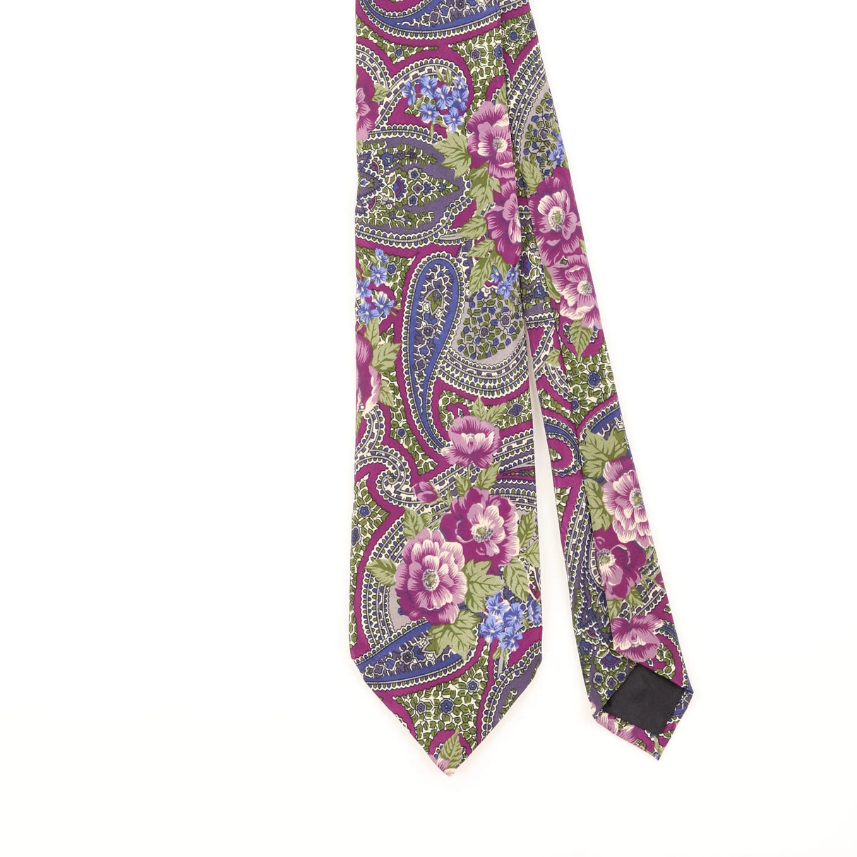 Front Detail of Vintage 1980's Floral Patterned Tie