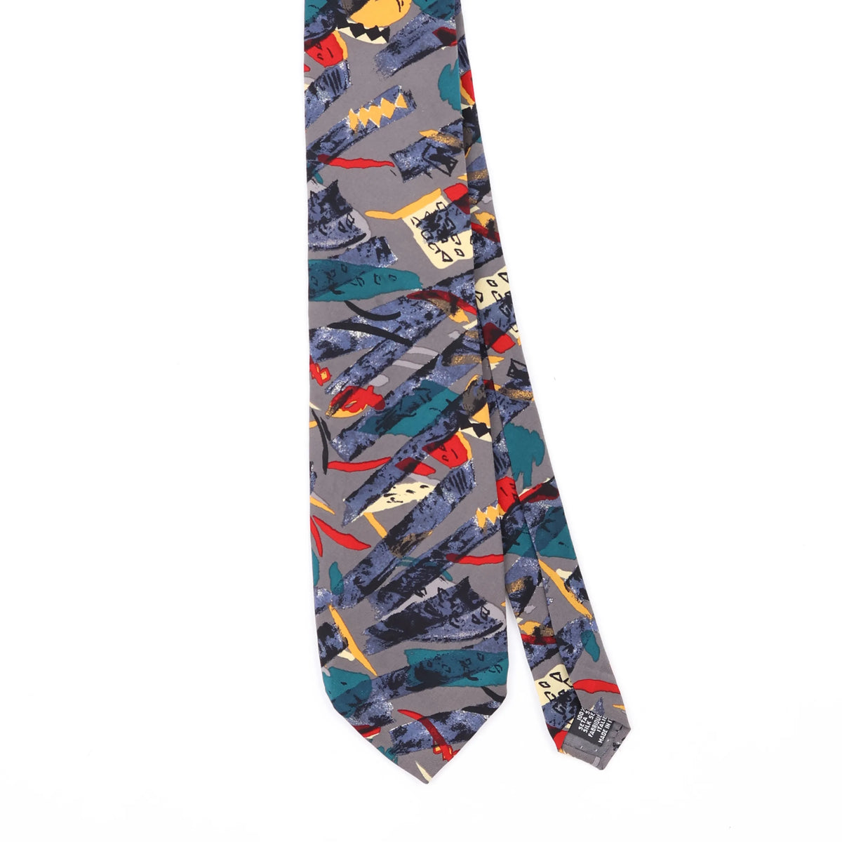 Front Front Detail of Vintage 1990's Ungaro Paris Abstract Patterned Tie