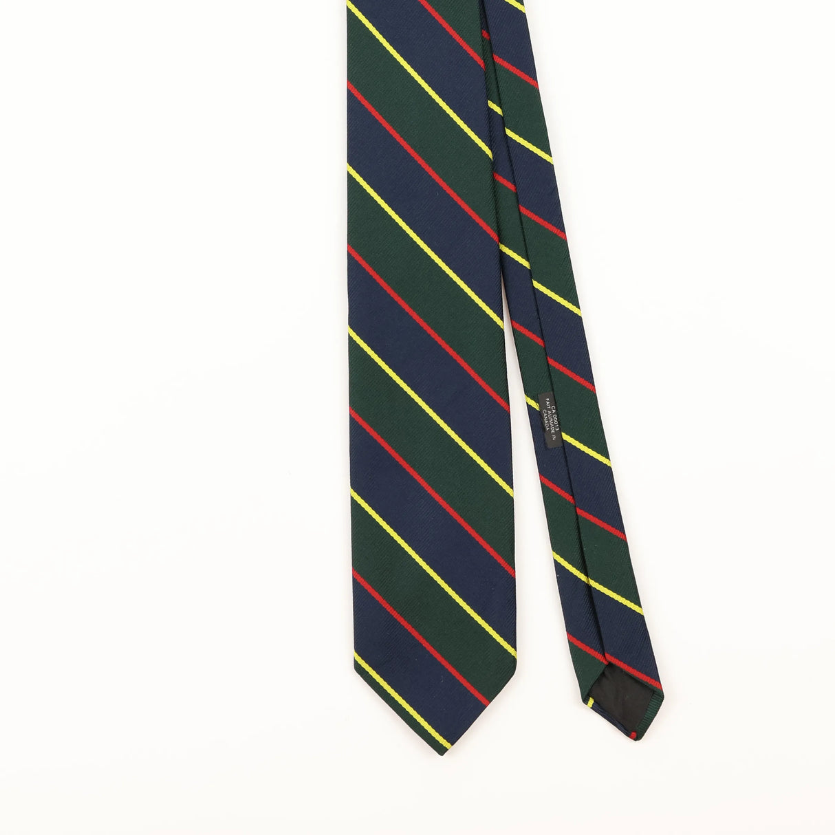 Front Detail of Vintage 1980's Repp Striped Patterned Tie