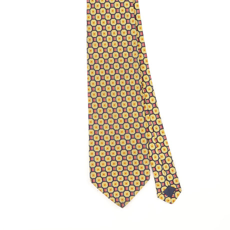 Front Detail of Vintage 1990's Rene Chagal Geometric Patterned Tie