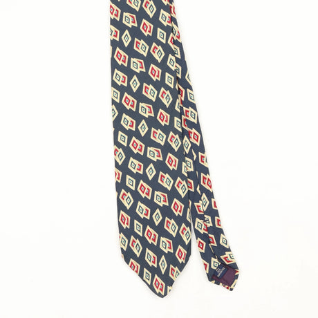 Front Front Detail of Vintage 1990's Geometric Patterned Tie