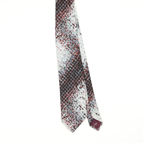 Front Front of Vintage 1980's Oleg Cassini Snakeskin Animal Print Patterned Tie