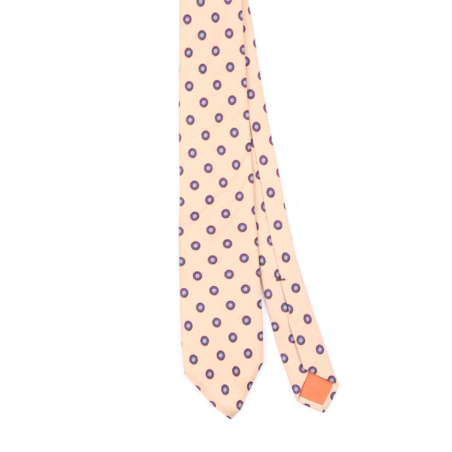 Front Front Detail of Vintage 1990's Bert Pulitzer Foulard Geometric Patterned Tie