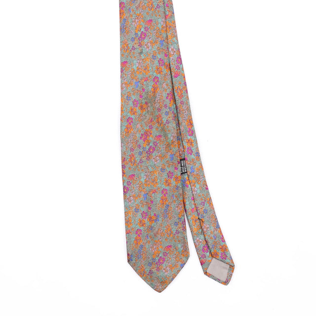 Front Front Detail of Vintage 1990's Floral Patterned Tie