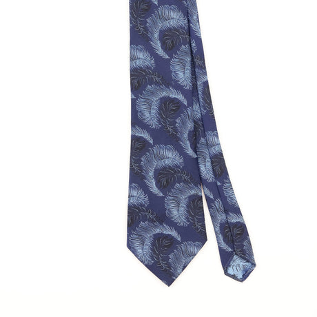 Front Detail of Vintage 1980's Tootal Feather Geometric Patterned Tie
