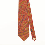 Front Detail of Vintage 1990's Lanvin Paisley Patterned Tie