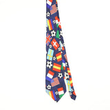 Front Front of Vintage Studio World Cup Cartoon Patterned Tie