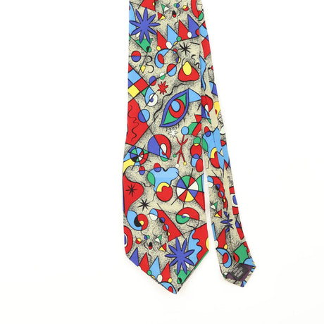 Front Front Detail of Vintage 1990's Museum Of Fine Arts Abstract Patterned Tie