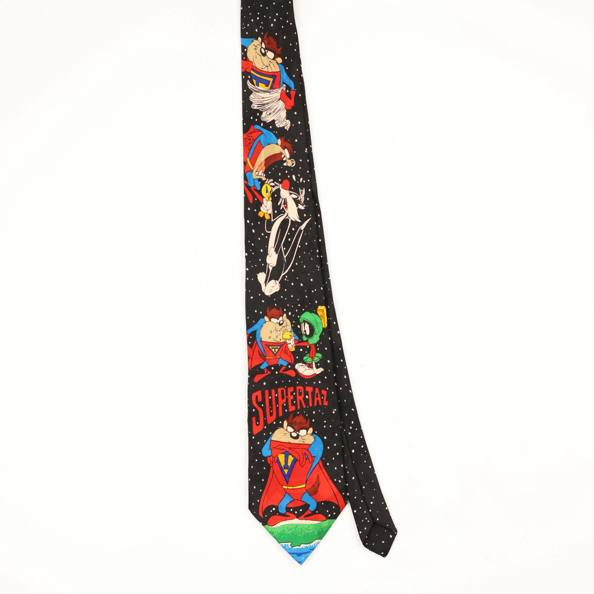 Front Front of Vintage Supertaz Cartoon Patterned Tie