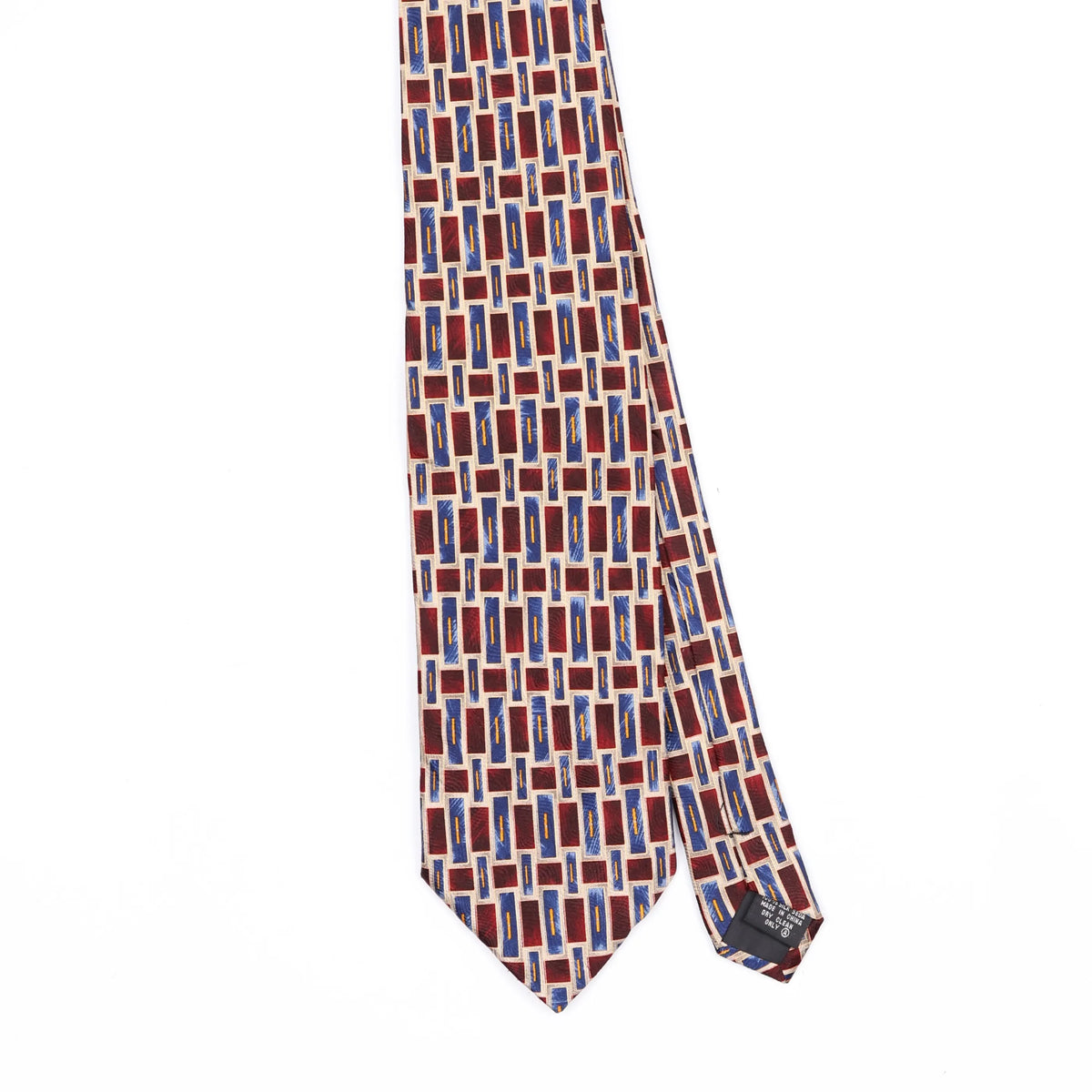 Front Front Detail of Vintage Geometric Patterned Tie