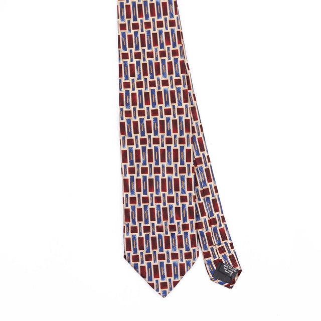 Front Front Detail of Vintage Geometric Patterned Tie