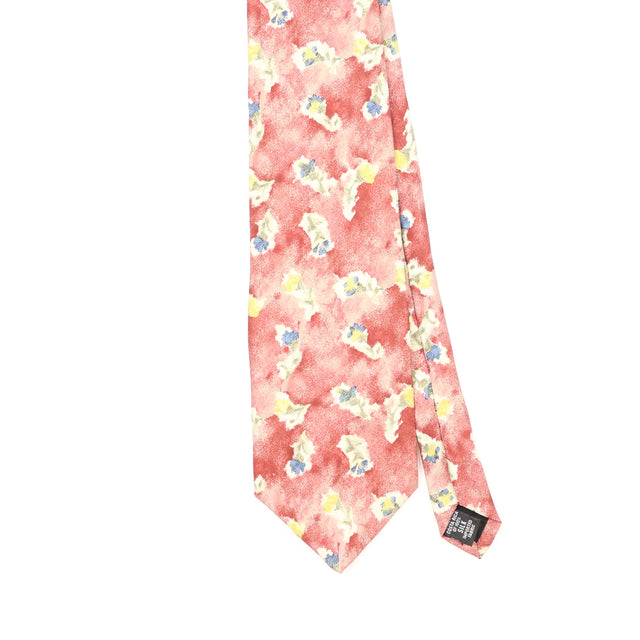 Front Front Detail of Vintage 1990's Alexander Julian Flowers Floral Patterned Tie