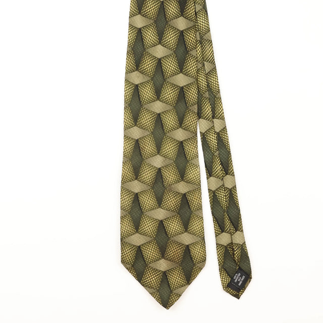 Front Detail of Vintage Mulberry Geometric Patterned Tie