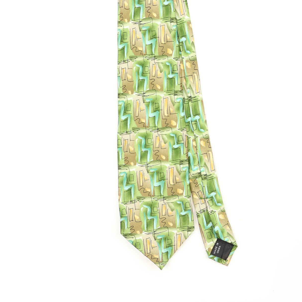 Front Front Detail of Vintage Jerry Garcia Moon Mountain Abstract Patterned Tie