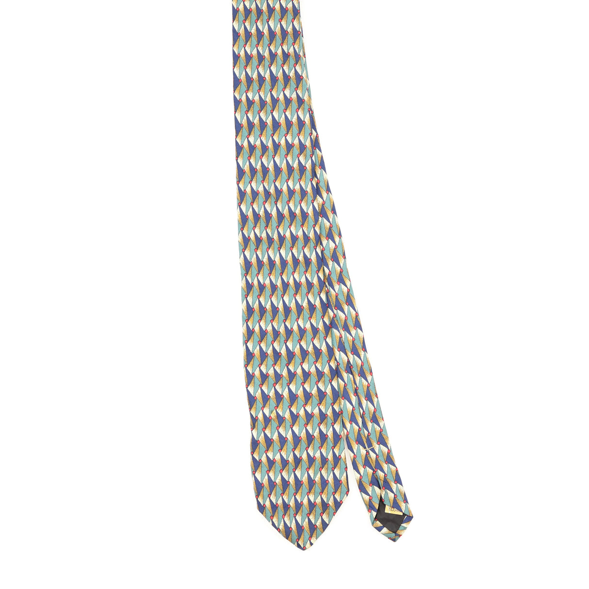 Front Front of Vintage 1990's Ferrell Reed Geometric Patterned Tie