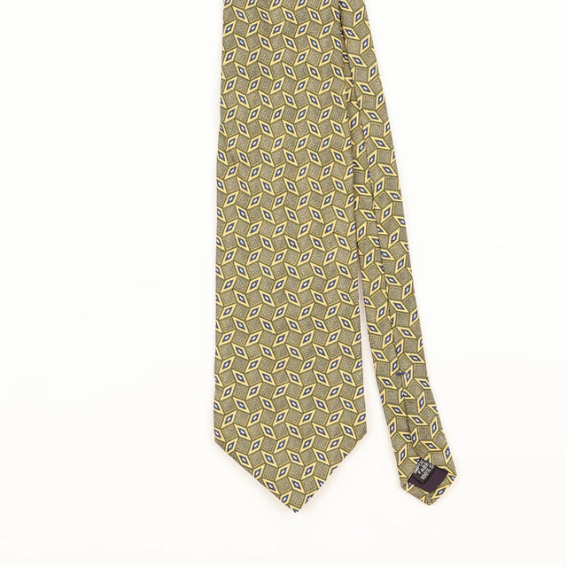 Front Detail of Vintage 1990's Geoffrey Beene Geometric Patterned Tie