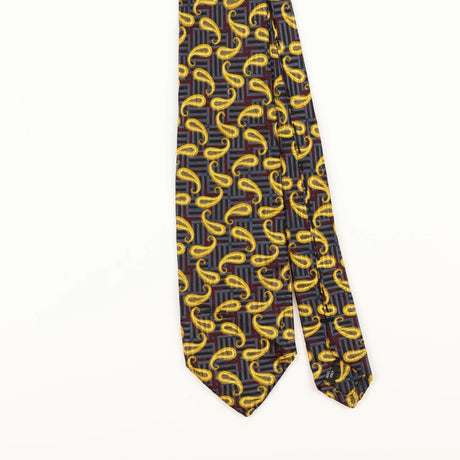 Front Detail of Vintage 1990's Nordstrom Paisley Patterned Tie