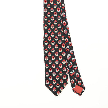 Front Front Detail of Vintage 1990's Yves Saint Laurent Geometric Patterned Tie