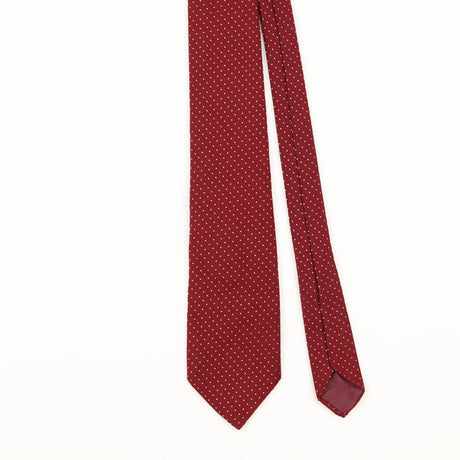 Front Detail of Vintage 1990's Oleg Cassini Polka Dot Patterned Tie