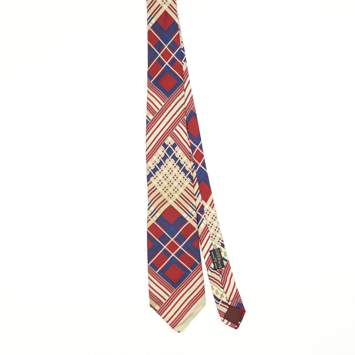 Front Front of Vintage 1980's Lanvin Geometric Patterned Tie