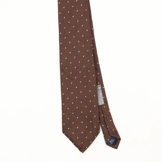Front Front Detail of Vintage 1990's Polka Dot Patterned Tie
