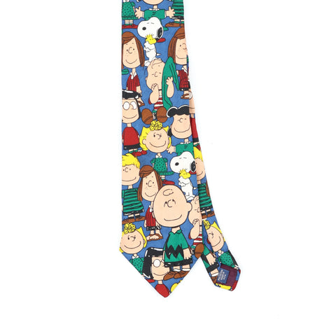 Front Front Detail of Vintage 1990's Snoopy Cartoon Patterned Tie