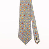 Front Detail of Vintage Pierre Balmain Sunflower Geometric Patterned Tie