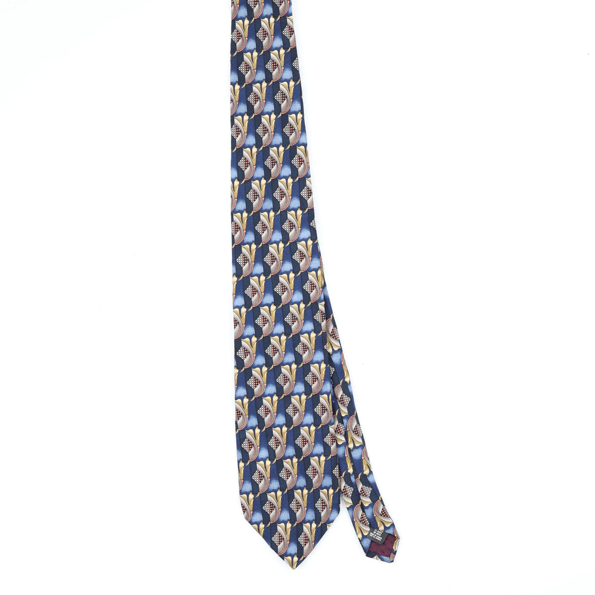 Front Front of Vintage 1990's Guy Laroche Foulard Geometric Patterned Tie