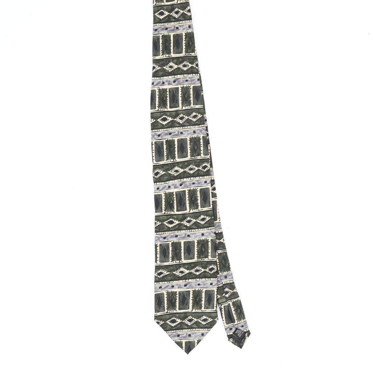 Front Front of Vintage 1990's Geoffrey Beene Geometric Patterned Tie