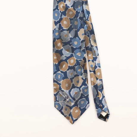 Front Detail of Vintage 1990's Oscar De La Renta Geometric Patterned Tie