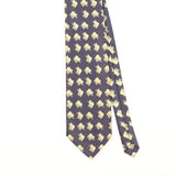 Front Detail of Vintage 1990's Rene Chagal Elephant Animal Print Patterned Tie