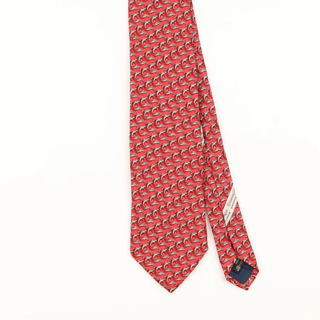 Front Detail of Vintage Ermenegildo Zegna BNWT Dolphin Geometric Patterned Tie