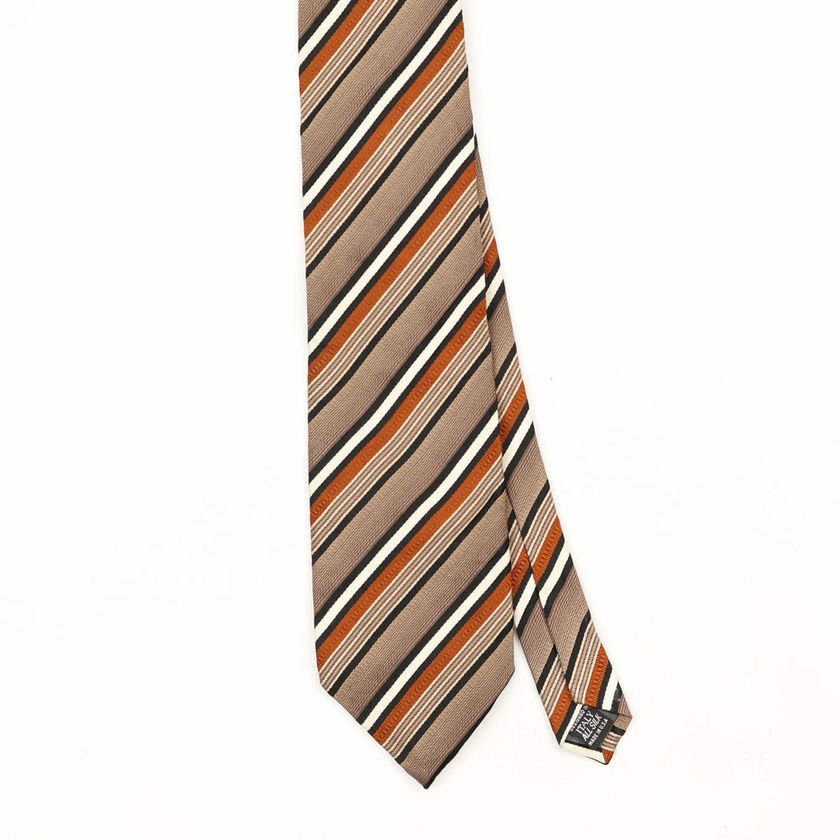 Front Front Detail of Vintage 1990's Striped Patterned Tie