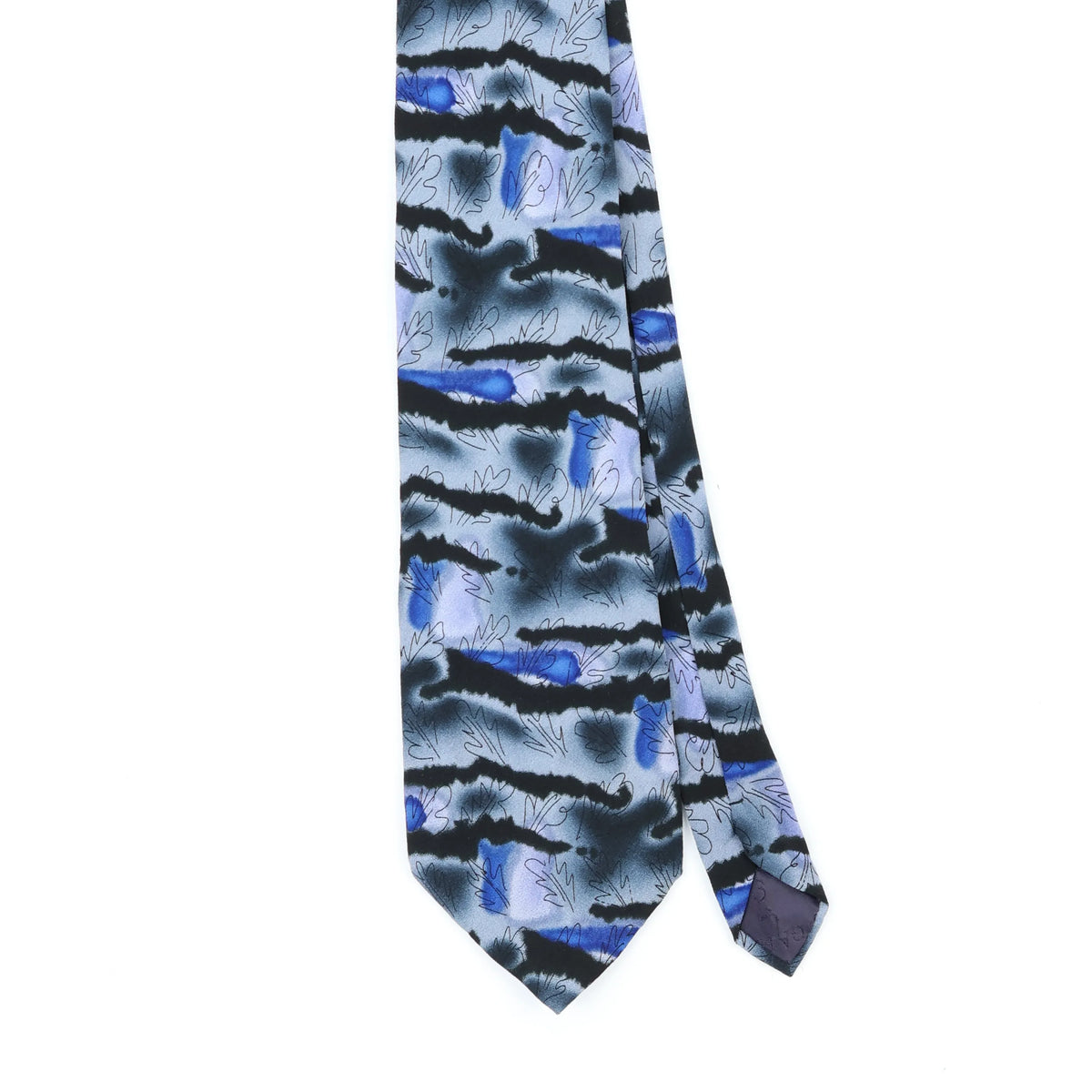 Front Front Detail of Vintage 1990's Jerry Garcia Plant Person Abstract Patterned Tie