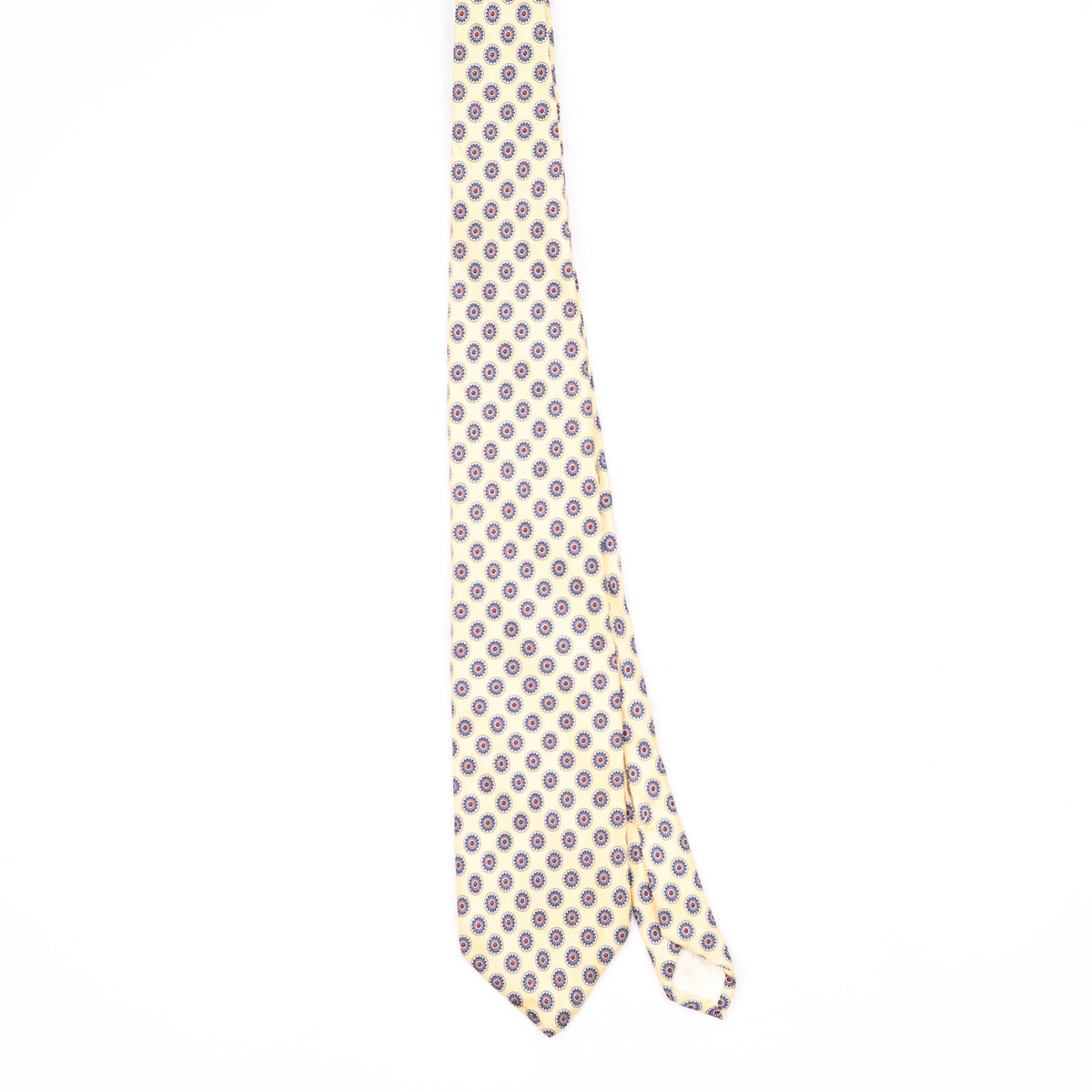 Front Front of Vintage 1990's Brooks Brothers Daisy Foulard Geometric Patterned Tie